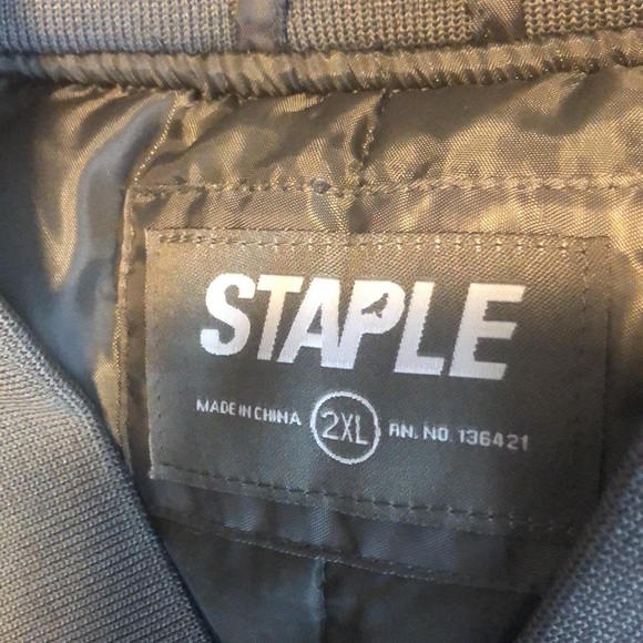 Staple Jacket Bold Spellout Stars Snap Jacket 2XL Gray - Picture 6 of 8